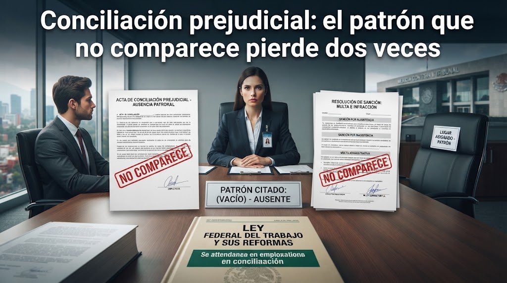 Conciliación prejudicial: el patrón que no comparece pierde dos veces