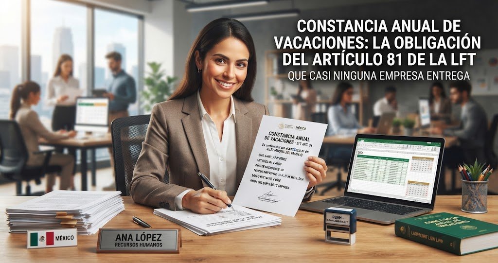 Constancia anual de vacaciones: la obligación del artículo 81 de la LFT que casi ninguna empresa entrega (y que decide el juicio)