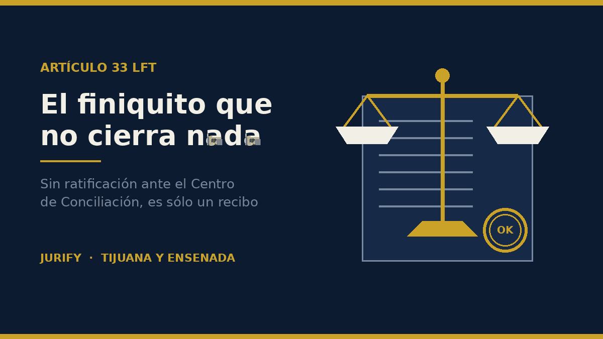 El finiquito que no cierra nada: la ratificación del convenio ante el Centro de Conciliación