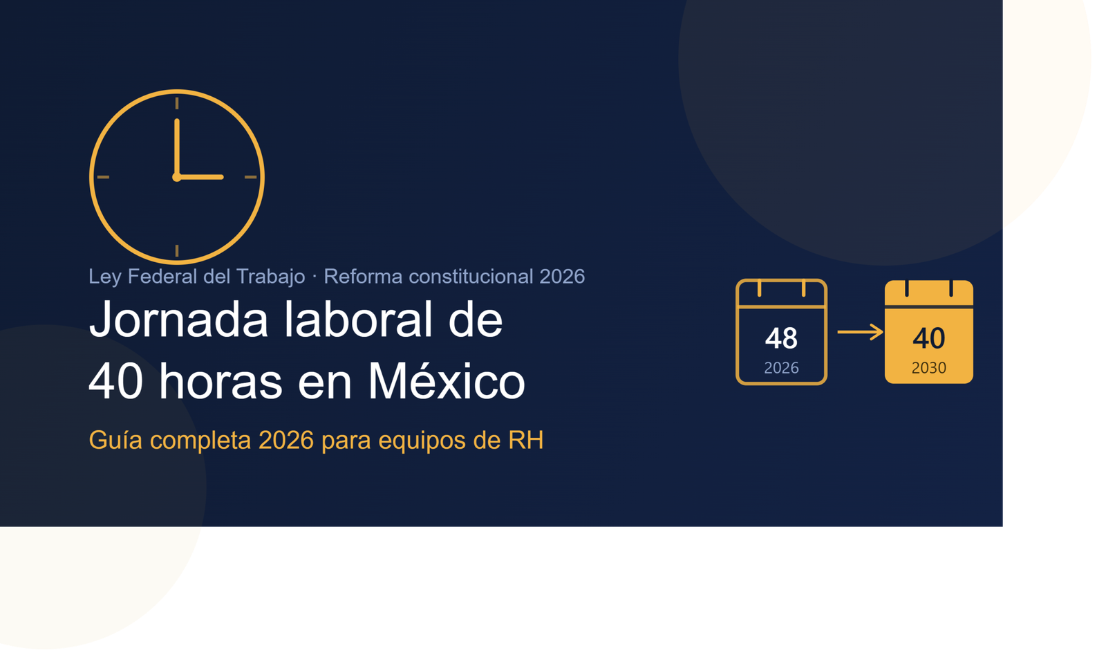 Jornada laboral de 40 horas en México: guía completa para RH en 2026